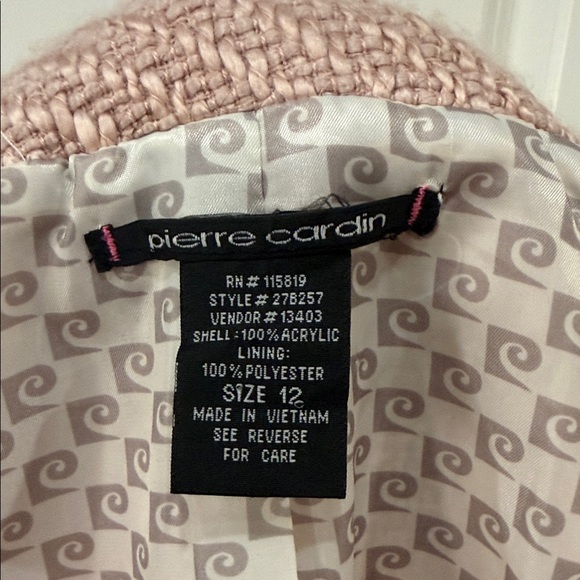 Pierre Cardin Dusty Pink Textured Shawl Collar Jacket - Picture 2 of 4